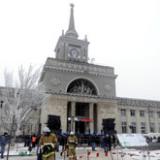 Здание волгоградского вокзала, пострадавшее  при теракте,  восстанавливают по фот ...