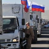 Началась разгрузка прибывших в Донецк КамАЗов с гуманитарной помощью